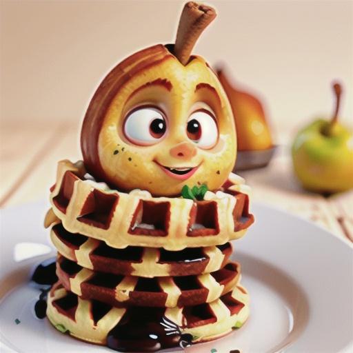 Orange & cinnamon pears with waffles