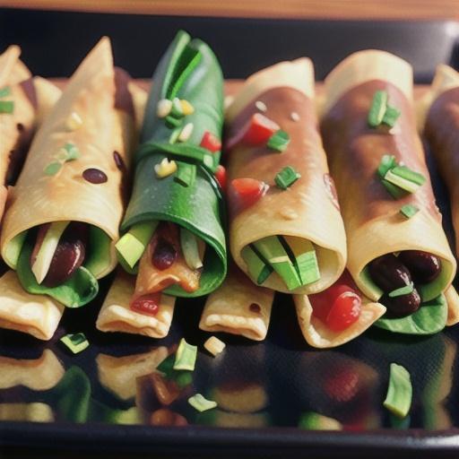 Baked Black Bean and Spinach Flautas