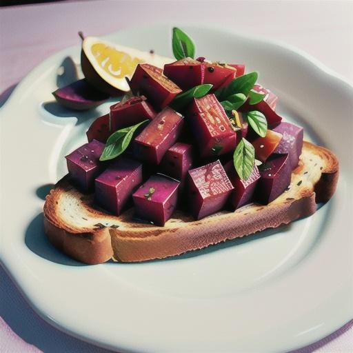 Roasted beetroot toast
