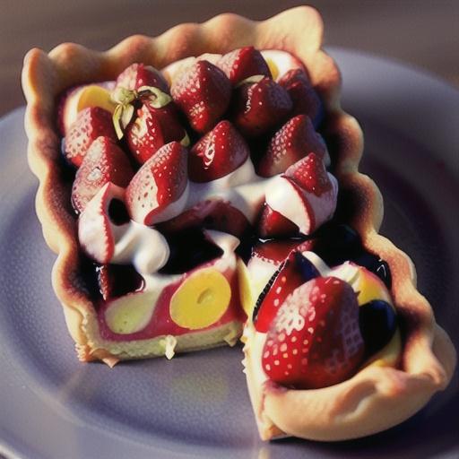 Strawberry mascarpone custard tart