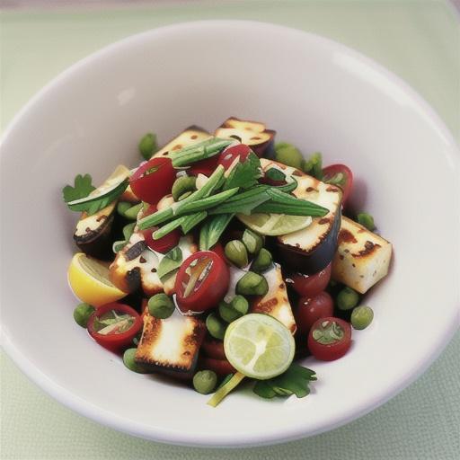 Lentil and haloumi salad