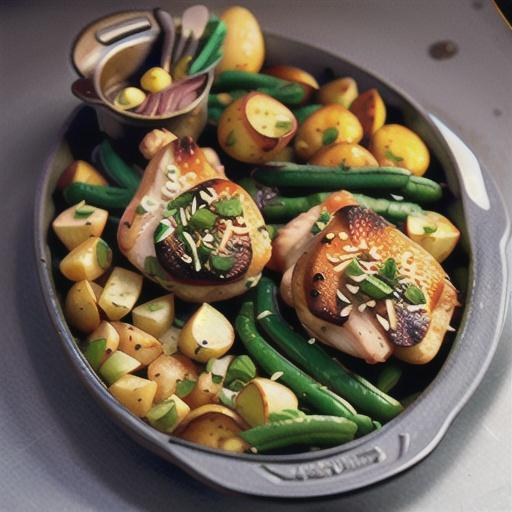 Slow Cooker Chicken Thighs, Green Beans, and Potatoes