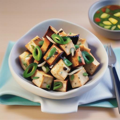 Marinated tofu and shiitake mushroom stir fry