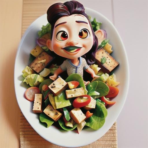 Asian-style coleslaw with marinated tofu