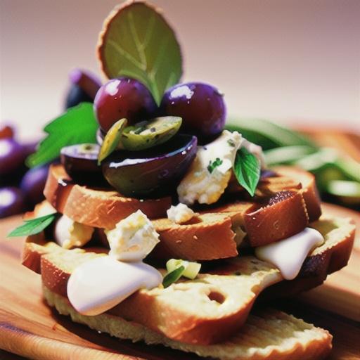 Roasted Grape Crostini with Fresh Herbs