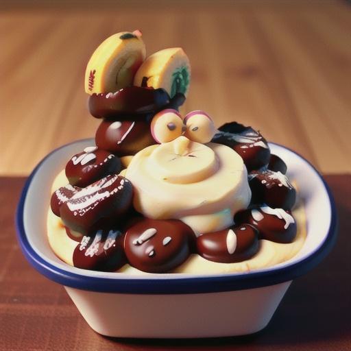 Banana bread and choc pudding