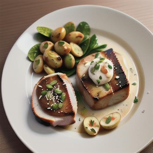 Caramelised pork cutlets with golden potatoes