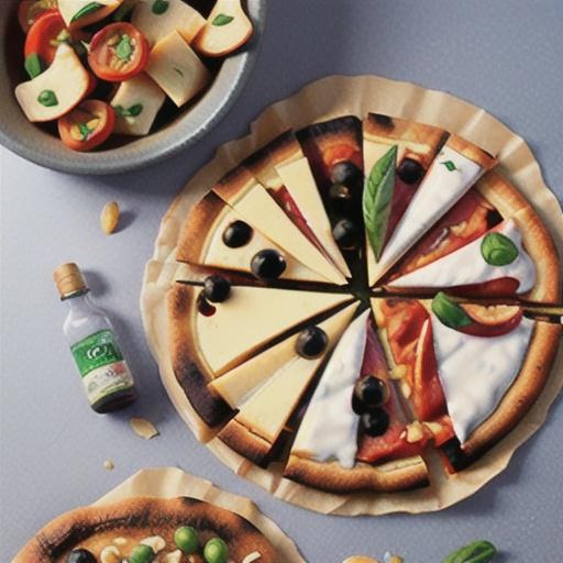 Mini chicken and olive pizzas