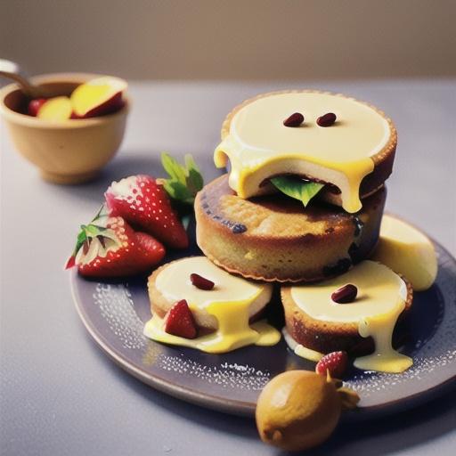 Lemon curd spelt cakes