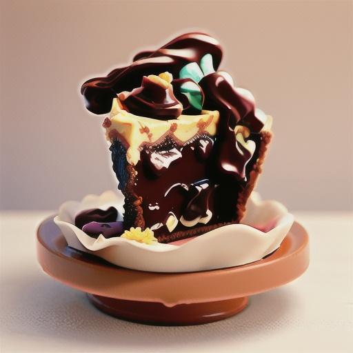 Chocolate caramel gingerbread pie