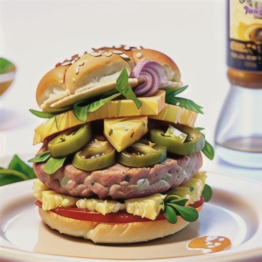 Ham and pineapple burgers