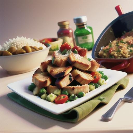 Roast turkey fillet with rice and tomato stuffing