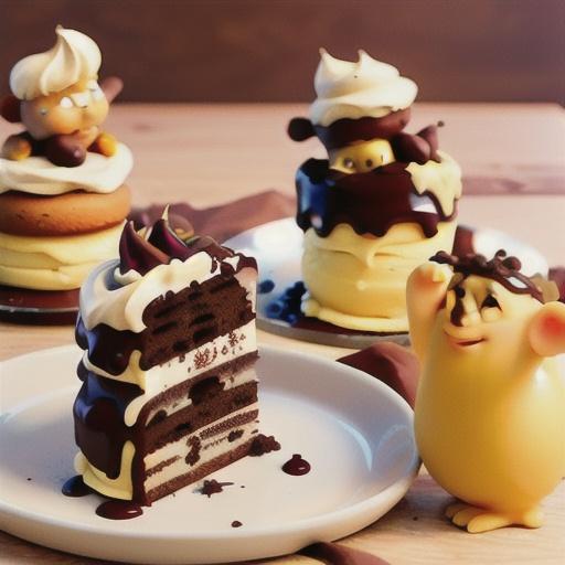 Warm triple choc layer cakes