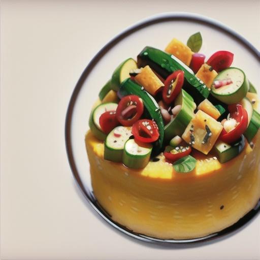 Fried polenta panzanella