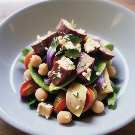 Warm lamb, chickpea & feta salad