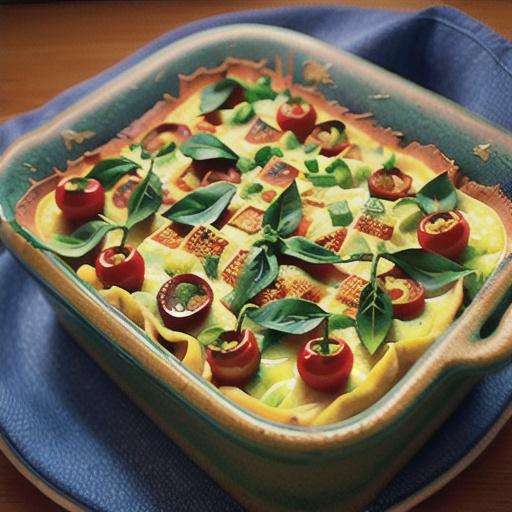 Tomato and Basil Savory Bread Pudding