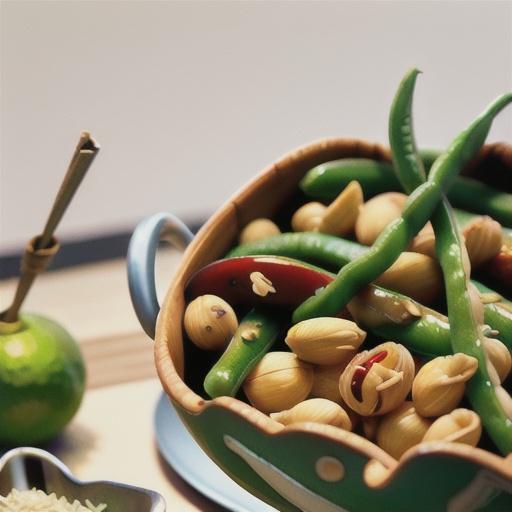 Green bean salad with spicy Thai dressing