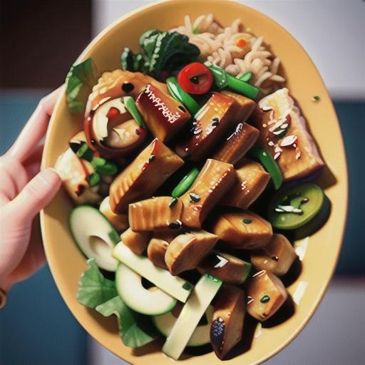 Sticky chilli chicken and brown rice bowl
