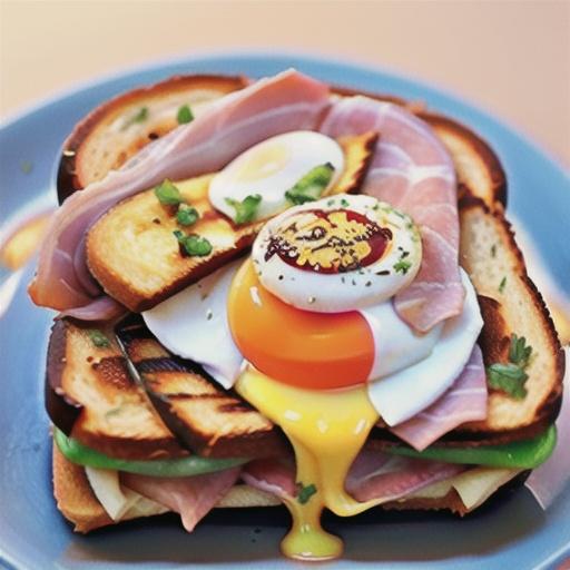 Easy Croque-Madame (Ham and Grilled Cheese Sandwich with Fried Egg)