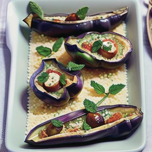 Couscous-stuffed eggplant