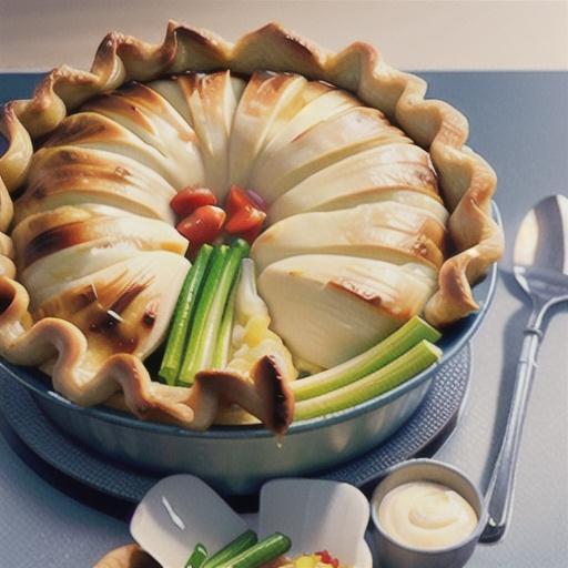 Chicken, leek and potato pie