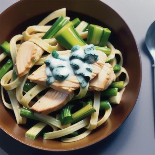 Fettuccine with Chicken, Leeks, and Gorgonzola