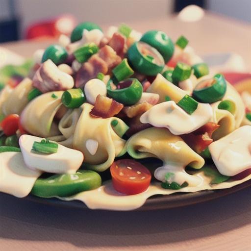 Creamy Tortellini Salad with Chicken, Bacon, and Ranch Dressing