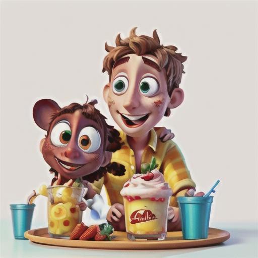 Milo & strawberry sundaes