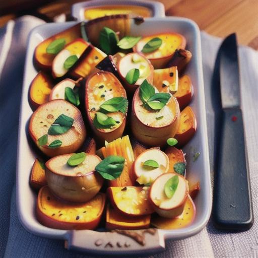 Sweet potato and parsnip gratin