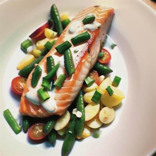 Steamed salmon with tarragon vinaigrette