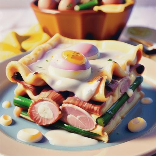 Havarti Ham and Egg Lasagna