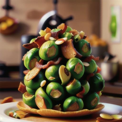 Shaved Brussels Sprouts with Bacon and Almonds