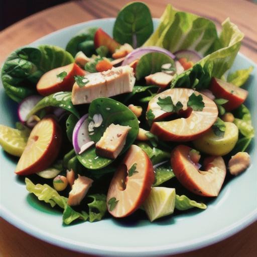Citrusy Romaine Salad with Shredded Chicken