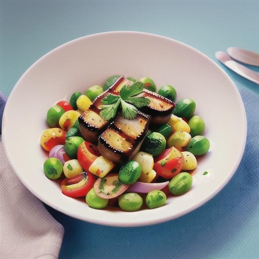 Ratatouille with grilled veal cutlets