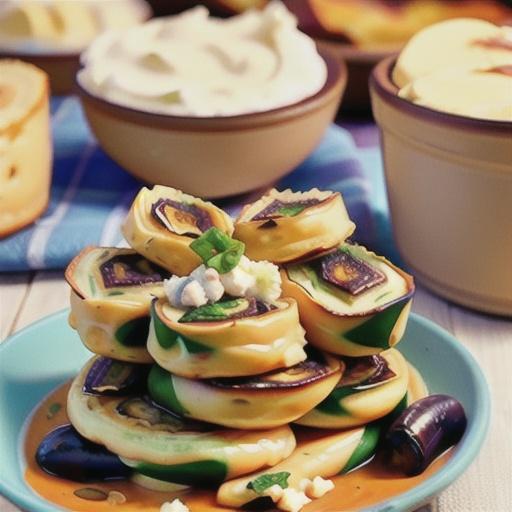 Baked eggplant and ricotta rolls