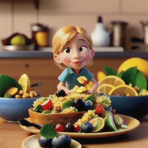 Lemony Quinoa with Chickpeas and Huckleberries