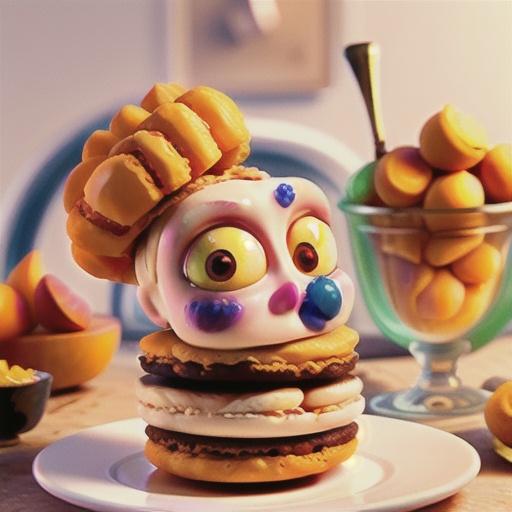 Apricot fools with coconut macaroons