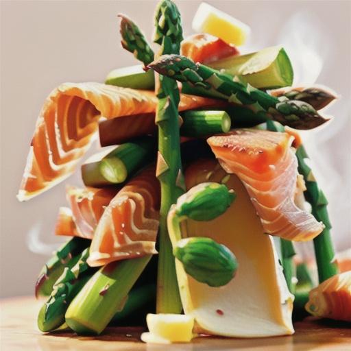 Skinny Lemony Asparagus and Smoked Salmon Wraps