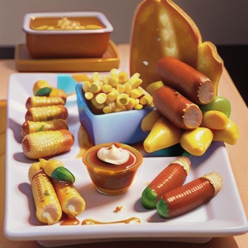 Breakfast Sausage Corn Dogs with Spiced Maple Syrup Dip