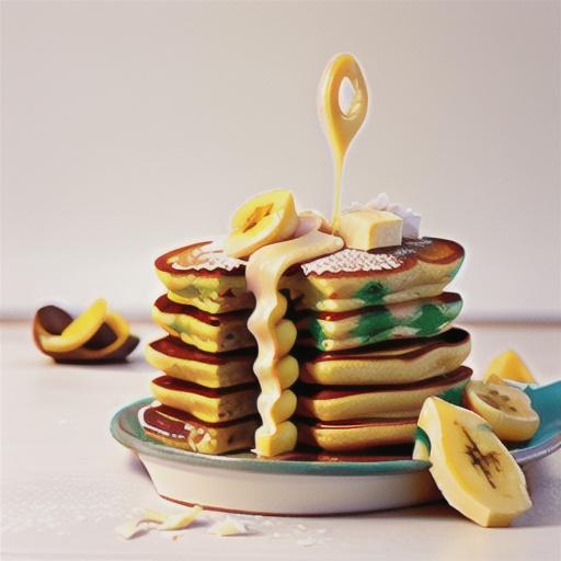 Banana pancakes with coconut cream