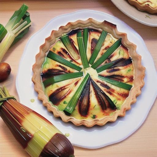 Caramelised leek quiche