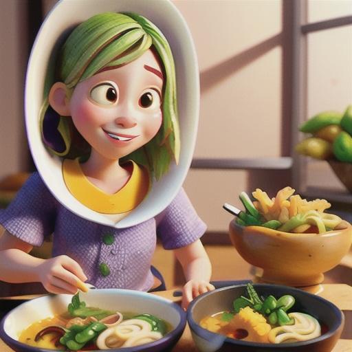 Udon noodle soup with eggplant tempura