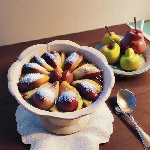 Shiraz-poached pear clafoutis