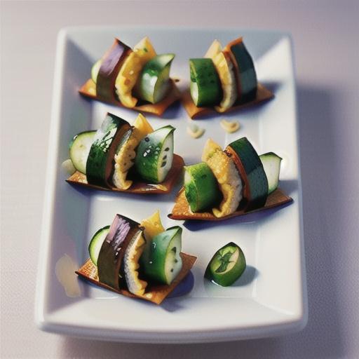 Smoked trout cucumber parcels