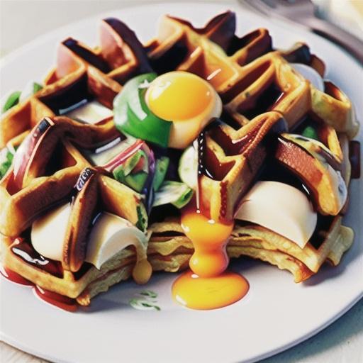 Kitchen Sink Hash Brown and Egg Waffle