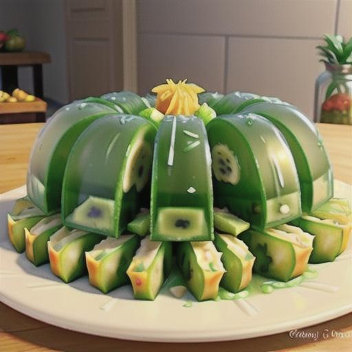 Grandma's Pineapple Cucumber Lime Jello Salad