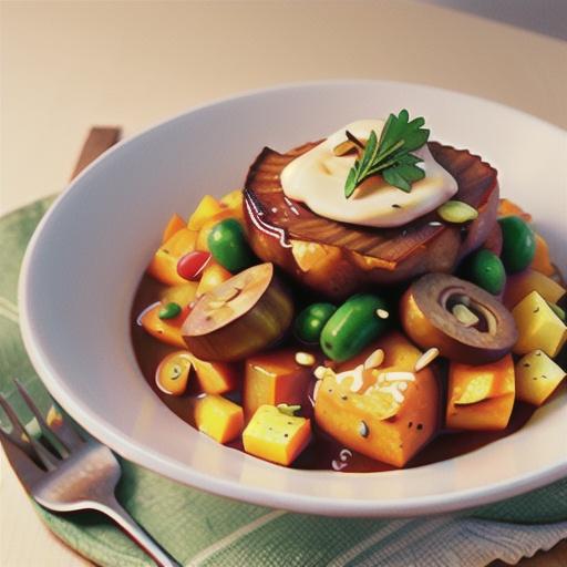 Slow-cooked beef with sweet potato mash