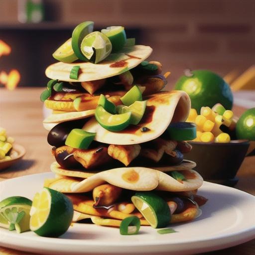 Spicy chicken quesadillas