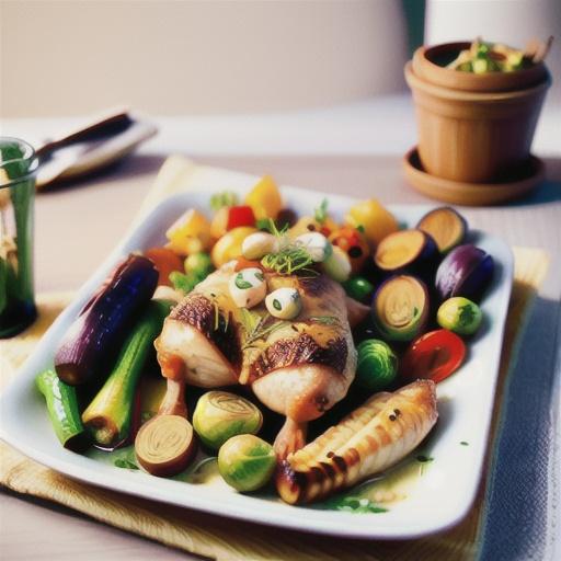 Fennel roasted chicken with winter vegetables