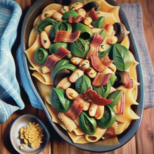 Silverbeet and mixed mushroom pasta bake